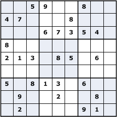 Sample starting state of a Sudoku board [5].