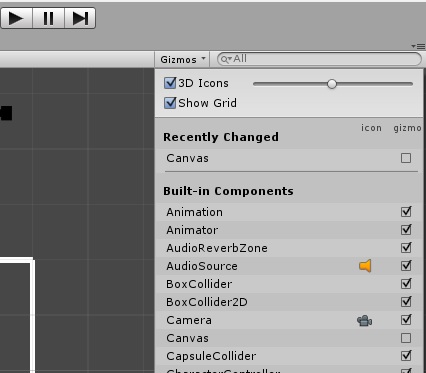 Turn of Canvas Gizmo in Unity